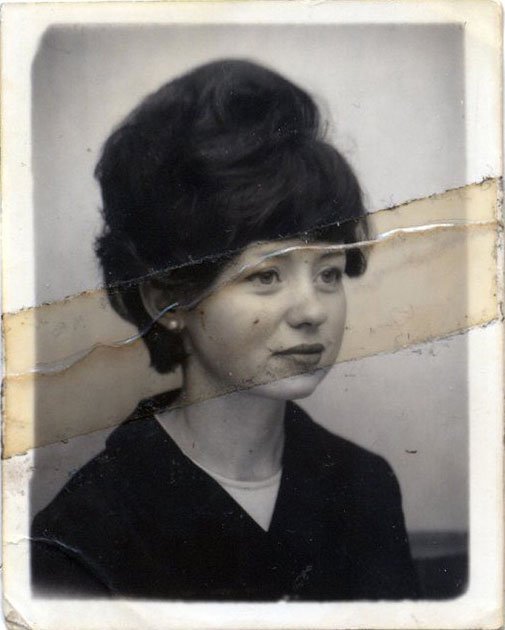 Damaged old photograph